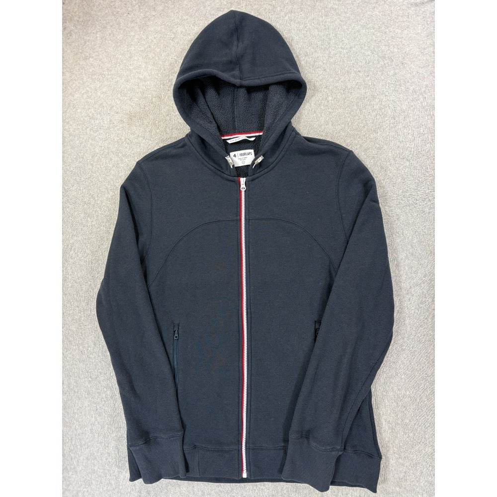 Fourlaps Midweight Athletic Hoodie Jacket (Men's Large) Blue‎